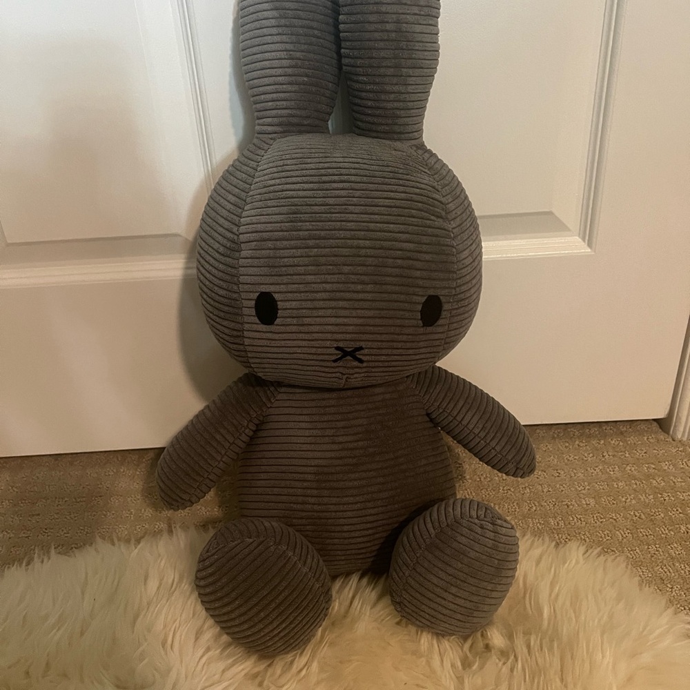 Plush XL Miffy Corduroy Bunny Toy - Gray
